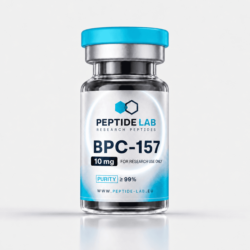 BPC-157 10 mg onderzoekspeptide vial met Janoshik-labcertificaat — Peptide Lab