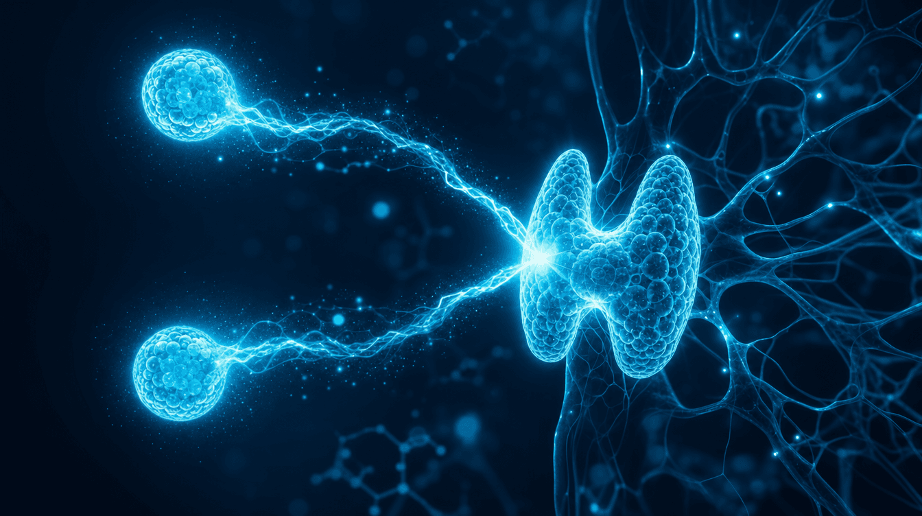 Cyan visualisation of two complementary growth-hormone peptides — CJC-1295 and Ipamorelin blend