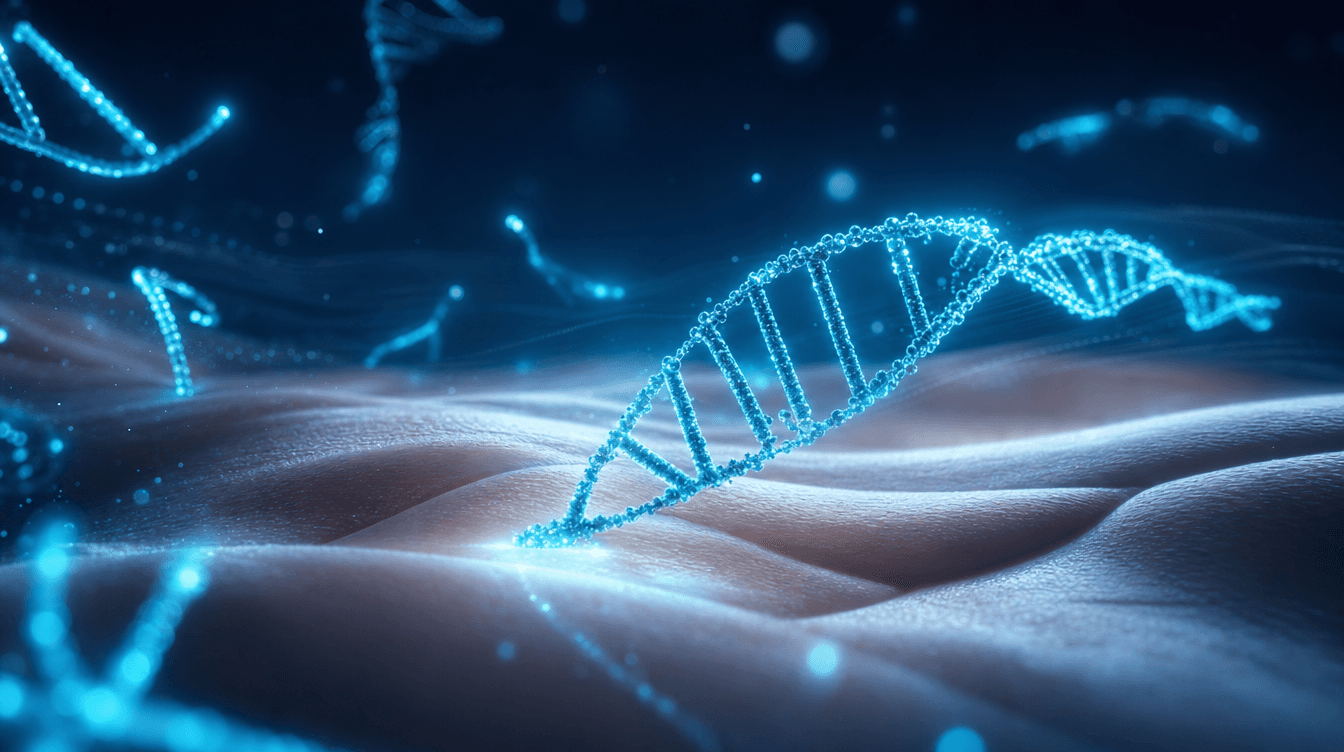 Cyan visualisation of DNA fragments — PDRN in skincare