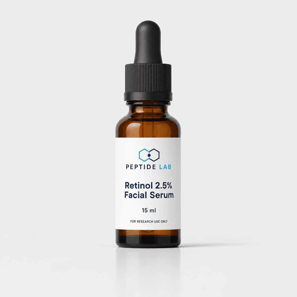 Retinol 2,5 % Gesichtsserum 15 ml mit Vitamin C, E, Hyaluronsäure und Kollagen — Peptide Lab