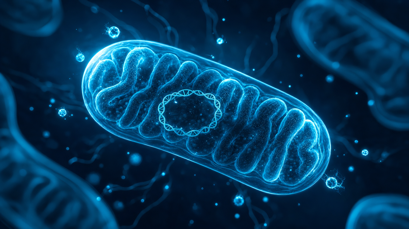 Visualisierung eines Mitochondriums mit mitochondrialer DNA – MOTS-c-Forschung