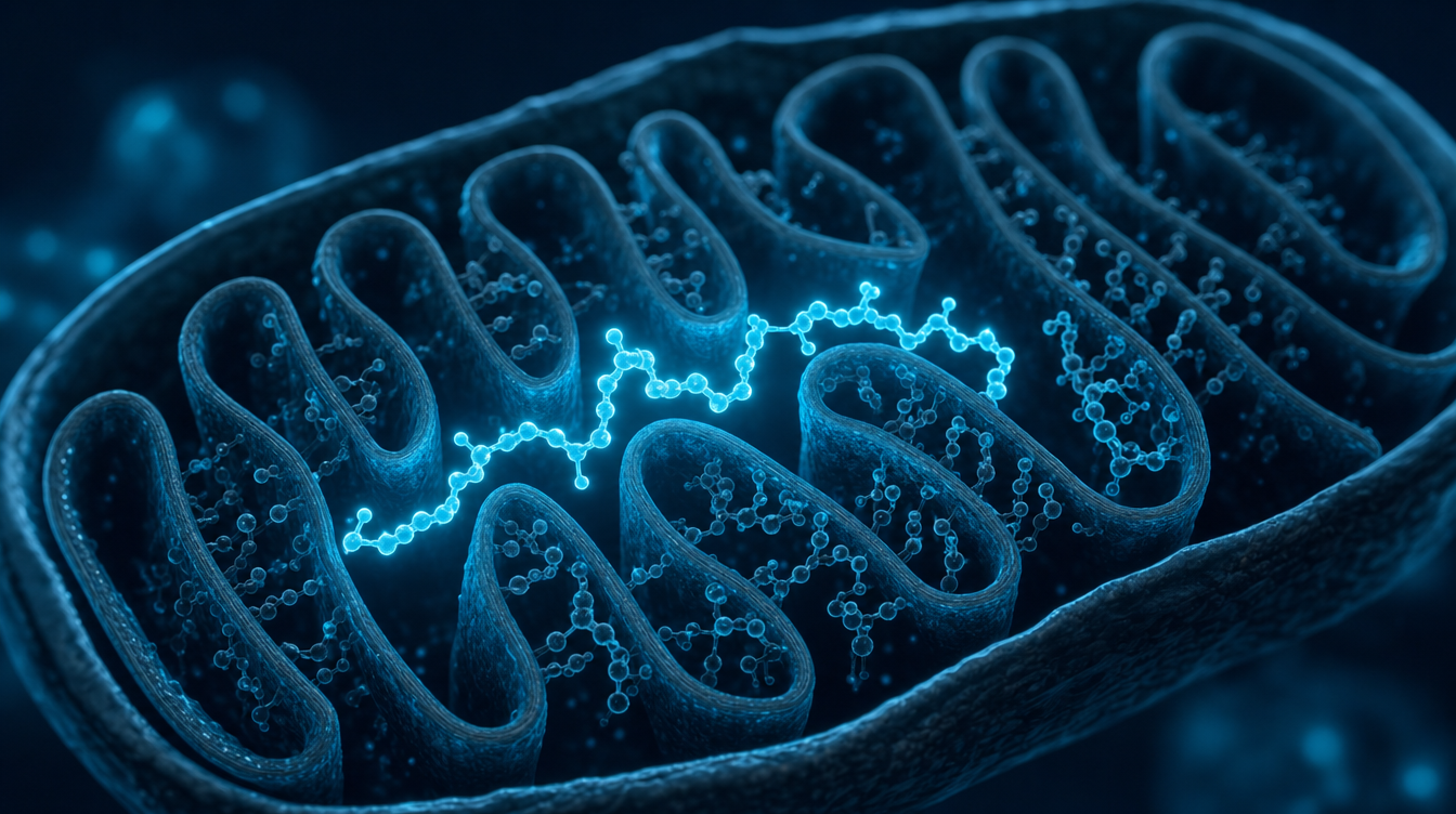 Visualisatie van een peptide dat bindt aan het binnenmembraan van een mitochondrion — SS-31 onderzoek